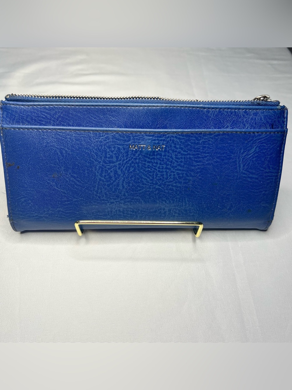 Matt & Nat Elm Vegan Leather Continental Wallet - Navy Blue (Vintage Collection)